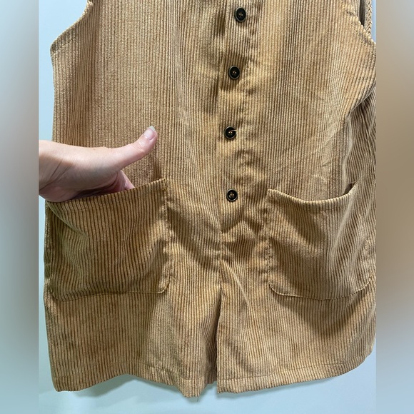 SHEIN Tan Corduroy Jumpsuit - Picture 2 of 6